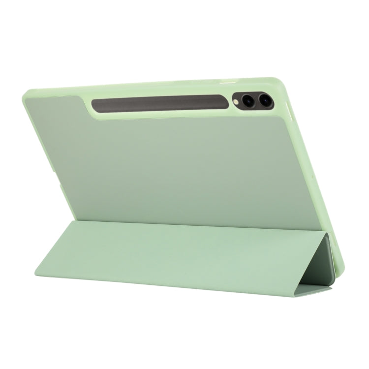 For Samsung Galaxy Tab S9+ / S10+ 3-Fold Pure Color TPU Leather Tablet Case with Pen Slot(Green) - Galaxy Tab S9+ Cases by PMC Jewellery | Online Shopping South Africa | PMC Jewellery | Buy Now Pay Later Mobicred