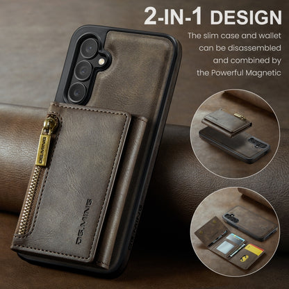 For Samsung Galaxy S24 5G DG.MING M5 Series Zip RFID Multi Card Detachable Leather Phone Case(Coffee) - Galaxy S24 5G Cases by DG.MING | Online Shopping South Africa | PMC Jewellery | Buy Now Pay Later Mobicred