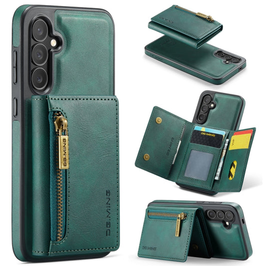 For Samsung Galaxy S24 5G DG.MING M5 Series Zip RFID Multi Card Detachable Leather Phone Case(Green) - Galaxy S24 5G Cases by DG.MING | Online Shopping South Africa | PMC Jewellery | Buy Now Pay Later Mobicred