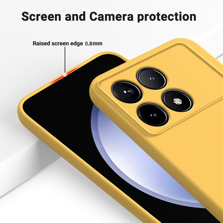 For Xiaomi Redmi K70/K70 Pro Solid Color Liquid Silicone Dropproof Full Coverage Phone Case(Yellow) - K70 Pro Cases by PMC Jewellery | Online Shopping South Africa | PMC Jewellery | Buy Now Pay Later Mobicred