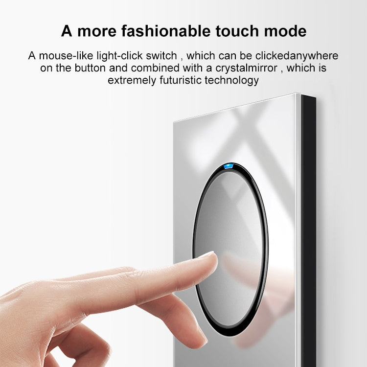 86mm Round LED Tempered Glass Switch Panel, Gray Round Glass, Style:Two Billing Control - Switch by PMC TechLife | Online Shopping South Africa | PMC TechLife | Buy Now Pay Later Mobicred