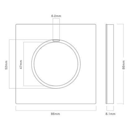 86mm Round LED Tempered Glass Switch Panel, Gray Round Glass, Style:Two Open Dual Control - Switch by PMC Jewellery | Online Shopping South Africa | PMC Jewellery | Buy Now Pay Later Mobicred