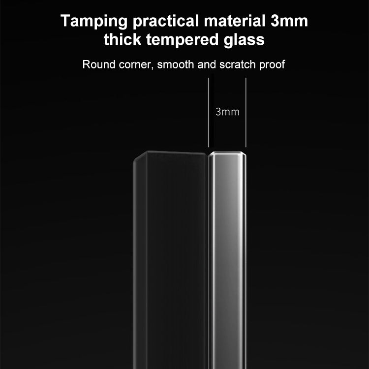86mm Round LED Tempered Glass Switch Panel, Gray Round Glass, Style:Four Billing Control -  by PMC Jewellery | Online Shopping South Africa | PMC Jewellery | Buy Now Pay Later Mobicred