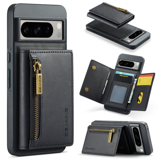 For Google Pixel 8 Pro DG.MING M5 Series Zip RFID Multi Card Detachable Leather Phone Case(Black) - Google Cases by DG.MING | Online Shopping South Africa | PMC Jewellery | Buy Now Pay Later Mobicred