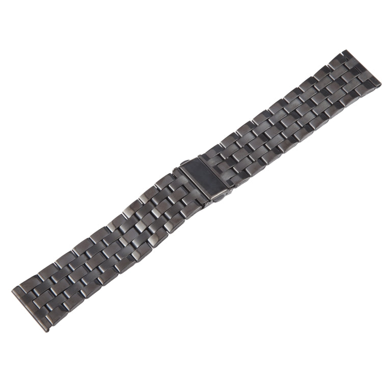 22mm Universal Five Beads Stainless Steel Watch Band(Black) - 22mm Bands by PMc TechLife | Online Shopping South Africa | PMc TechLife | Buy Now Pay Later Mobicred