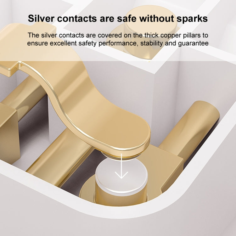 86mm Round LED Tempered Glass Switch Panel, Gold Round Glass, Style:Computer Socket -  by PMC Jewellery | Online Shopping South Africa | PMC Jewellery | Buy Now Pay Later Mobicred