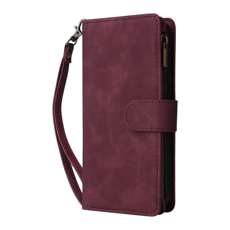 For Google Pixel 9 Multifunctional Multi-Card Wallet Phone Leather Case(Wine Red) - Google Cases by PMC TechLife | Online Shopping South Africa | PMC TechLife | Buy Now Pay Later Mobicred