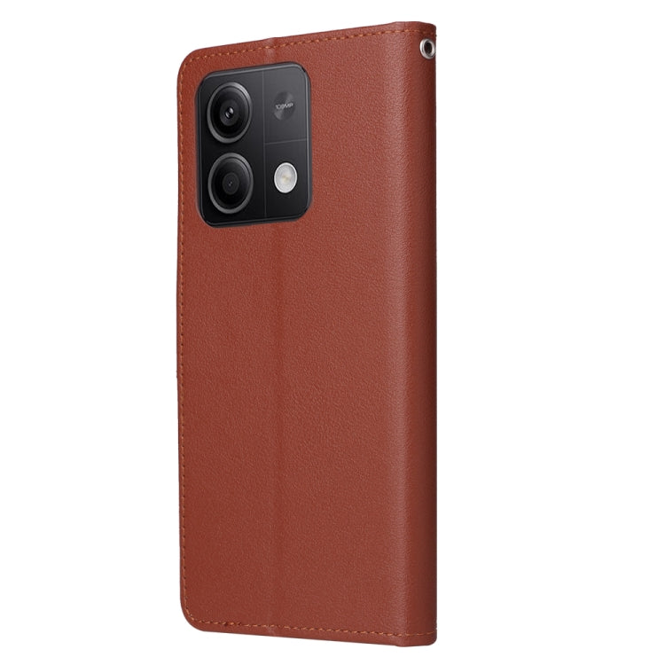 For Xiaomi Redmi Note 13 5G Multifunctional Horizontal Flip Leather Phone Case with Three Card Slot(Brown) - Note 13 Cases by PMC TechLife | Online Shopping South Africa | PMC TechLife | Buy Now Pay Later Mobicred
