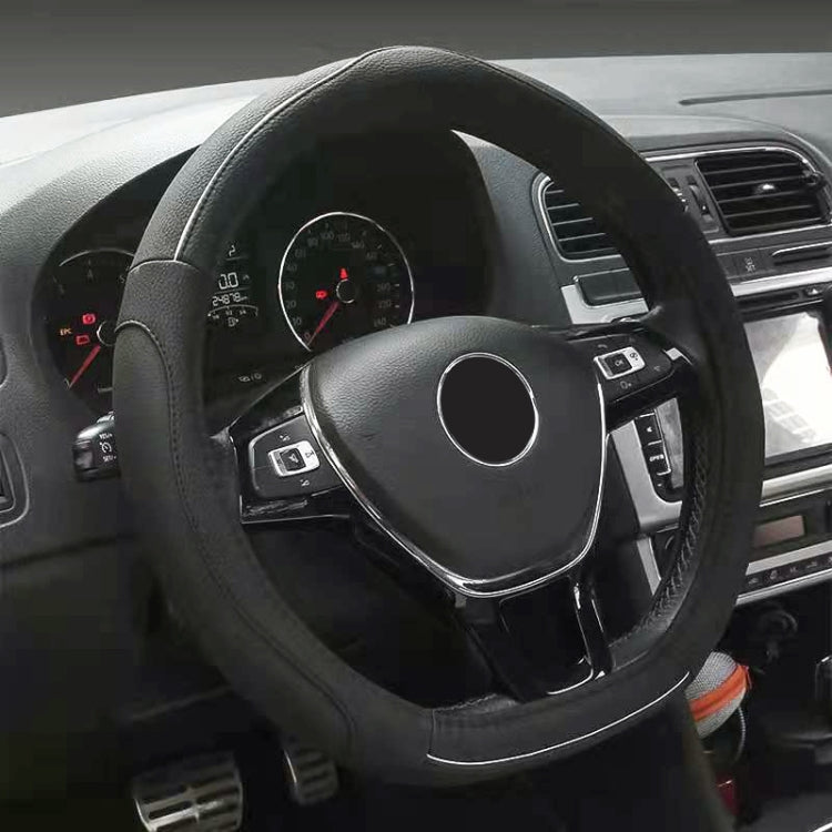 D Style Car Universal Anti-skid Steering Wheel Cover, Diameter: 38cm(Black) - Steering Wheel Accessories by PMC TechLife | Online Shopping South Africa | PMC TechLife | Buy Now Pay Later Mobicred