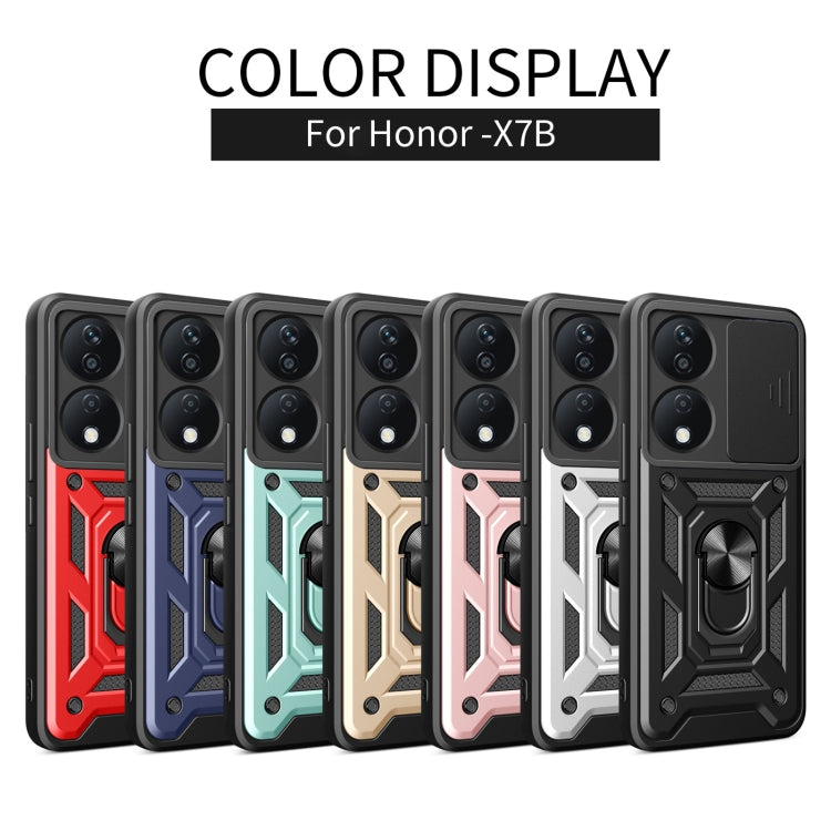 For Honor X7b Sliding Camera Cover Design TPU+PC Phone Case(Black) - Honor Cases by PMC TechLife | Online Shopping South Africa | PMC TechLife | Buy Now Pay Later Mobicred