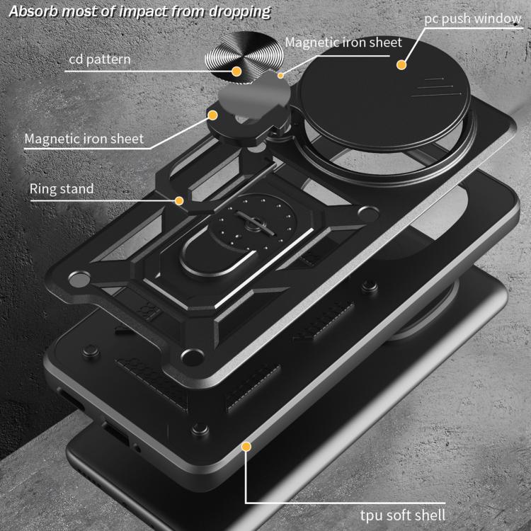 For Honor Magic7 Pro Sliding Camera Cover Design TPU+PC Phone Case(Black) - free shipping - PMC TechLife - Order now!