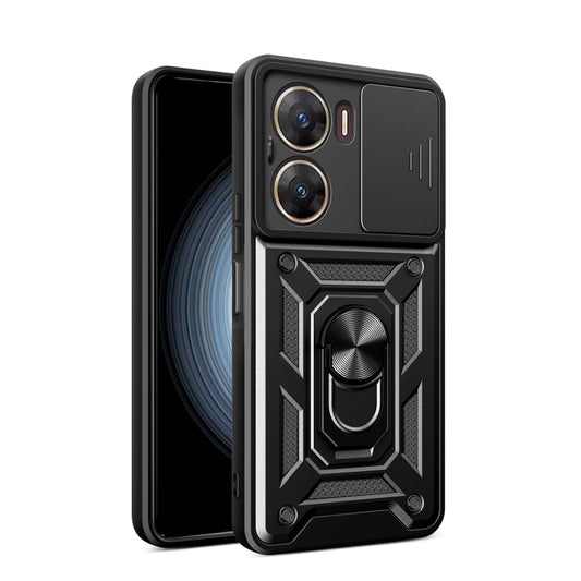 For vivo V29e 5G Global Sliding Camera Cover Design TPU+PC Phone Case(Black) - vivo Cases by PMC Jewellery | Online Shopping South Africa | PMC Jewellery | Buy Now Pay Later Mobicred