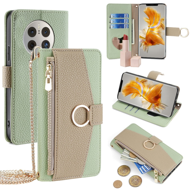 For Huawei Mate 50 Pro Crossbody Litchi Texture Leather Phone Case(Green) - Huawei Cases by PMC TechLife | Online Shopping South Africa | PMC TechLife | Buy Now Pay Later Mobicred