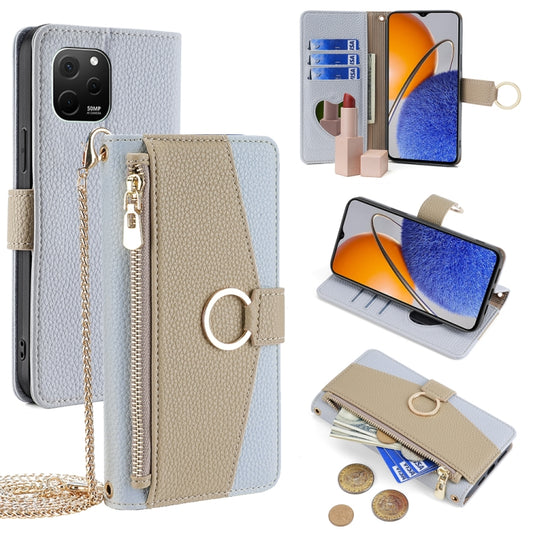 For Huawei nova Y61 Crossbody Litchi Texture Leather Phone Case(Blue) - Huawei Cases by PMC Jewellery | Online Shopping South Africa | PMC Jewellery | Buy Now Pay Later Mobicred