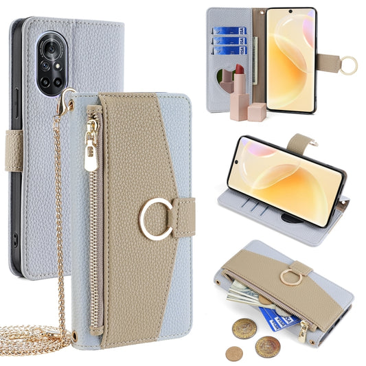 For Huawei nova 8 Crossbody Litchi Texture Leather Phone Case(Blue) - Huawei Cases by PMC Jewellery | Online Shopping South Africa | PMC Jewellery | Buy Now Pay Later Mobicred