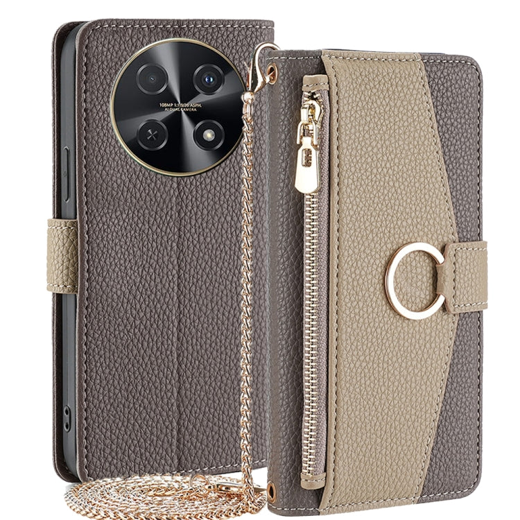For Huawei nova 12i 4G Crossbody Litchi Texture Leather Phone Case(Grey) - Huawei Cases by PMC TechLife | Online Shopping South Africa | PMC TechLife | Buy Now Pay Later Mobicred