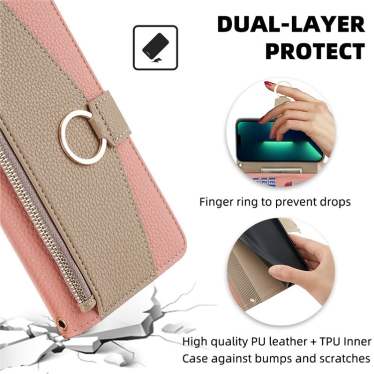 For OnePlus 9RT 5G Crossbody Litchi Texture Leather Phone Case(Pink) - OnePlus Cases by PMC TechLife | Online Shopping South Africa | PMC TechLife | Buy Now Pay Later Mobicred