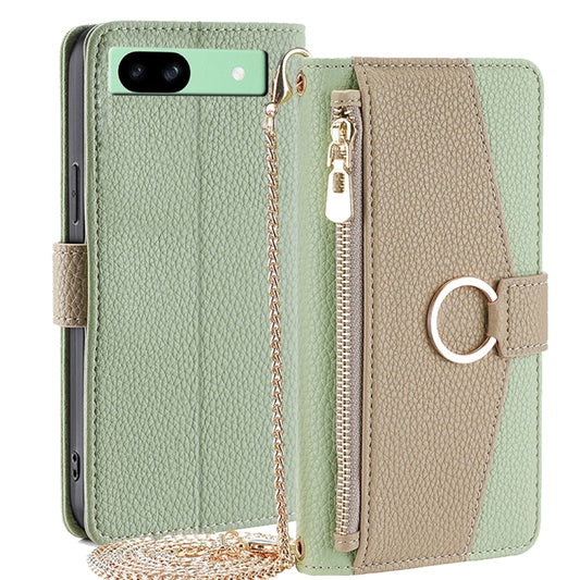 For Google Pixel 8a Crossbody Litchi Texture Leather Phone Case(Green) - Google Cases by PMC Jewellery | Online Shopping South Africa | PMC Jewellery | Buy Now Pay Later Mobicred