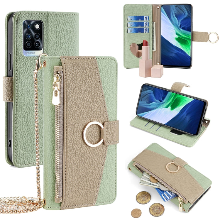 For Infinix Note 10 Pro Crossbody Litchi Texture Leather Phone Case(Green) - Infinix Cases by PMC TechLife | Online Shopping South Africa | PMC TechLife | Buy Now Pay Later Mobicred