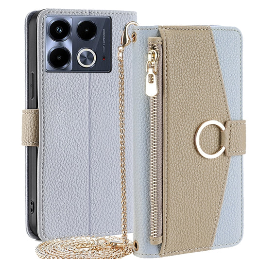 For Infinix Note 40 4G Crossbody Litchi Texture Leather Phone Case(Blue) - Infinix Cases by PMC Jewellery | Online Shopping South Africa | PMC Jewellery | Buy Now Pay Later Mobicred