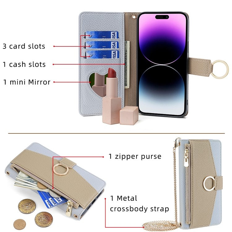 For Infinix Note 40 4G Crossbody Litchi Texture Leather Phone Case(Blue) - Infinix Cases by PMC TechLife | Online Shopping South Africa | PMC TechLife | Buy Now Pay Later Mobicred