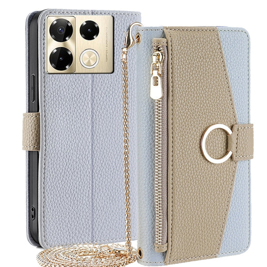 For Infinix Note 40 Pro 4G Crossbody Litchi Texture Leather Phone Case(Blue) - Infinix Cases by PMC Jewellery | Online Shopping South Africa | PMC Jewellery | Buy Now Pay Later Mobicred