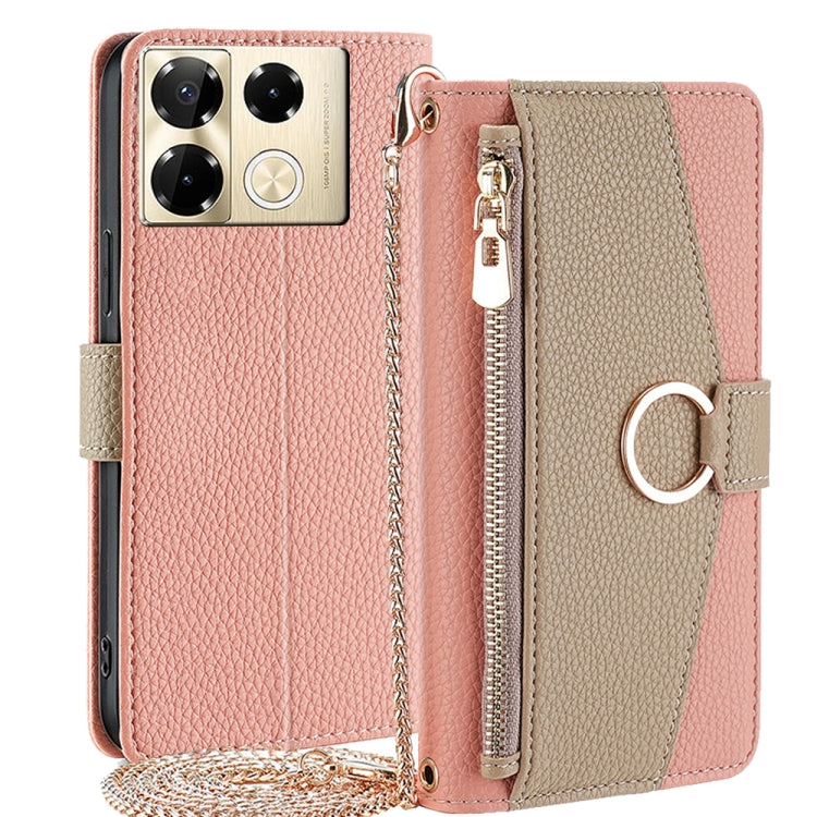 For Infinix Note 40 Pro 4G Crossbody Litchi Texture Leather Phone Case(Pink) - Infinix Cases by PMC TechLife | Online Shopping South Africa | PMC TechLife | Buy Now Pay Later Mobicred