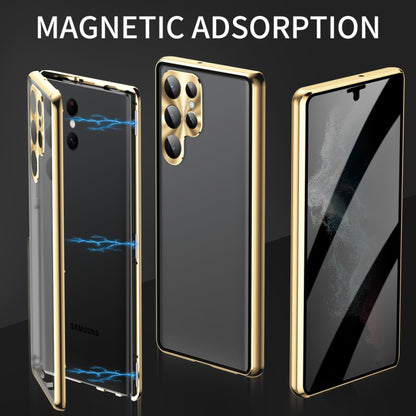 For Samsung Galaxy S24 Ultra 5G Privacy Full Cover Magnetic Metal Tempered Glass Phone Case(Black) - Galaxy S24 Ultra 5G Cases by PMC Jewellery | Online Shopping South Africa | PMC Jewellery