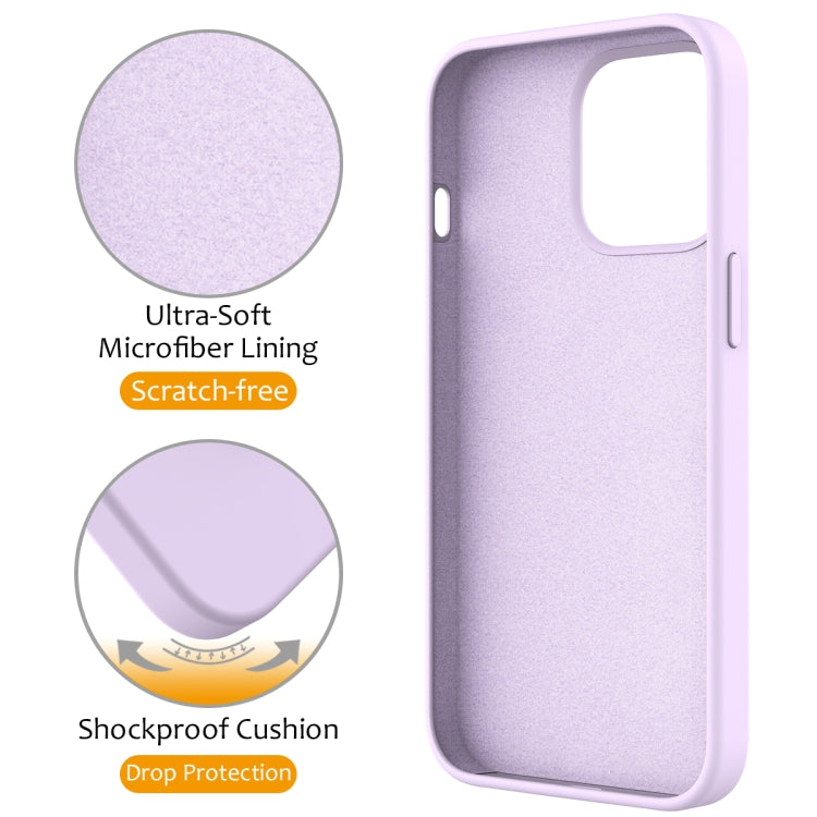 For iPhone 13 Pro MagSafe Magnetic Liquid Silicone Phone Case with Ring Holder(Lilac Purple) - iPhone 13 Pro Cases by PMC TechLife | Online Shopping South Africa | PMC TechLife