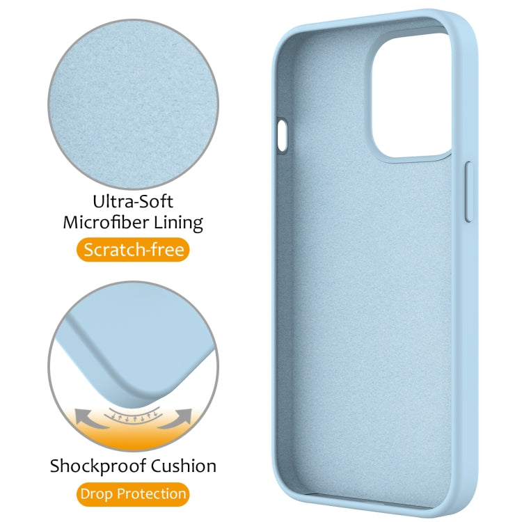 For iPhone 14 Pro Max MagSafe Magnetic Liquid Silicone Phone Case with Ring Holder(Sky Blue) - iPhone 14 Pro Max Cases by PMC TechLife | Online Shopping South Africa | PMC TechLife