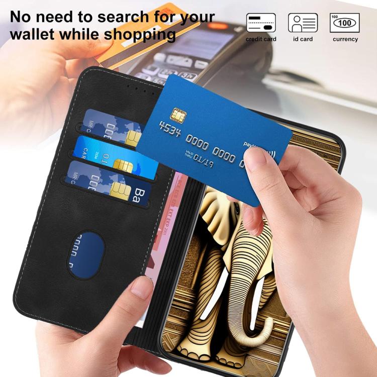 For iPhone 17 YX0060 Elephant Head Embossed Phone Leather Case with Lanyard(Black) - free shipping - PMc TechLife - Order now!