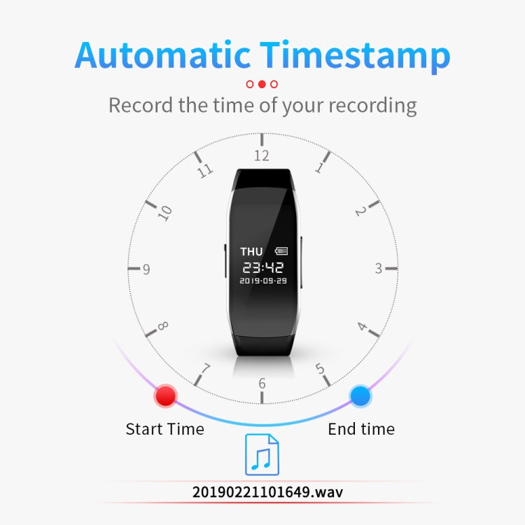 JNN D5 HD Noise Reduction Smart Recording Electronic Bracelet, Capacity:8GB - Recording Pen by JNN | Online Shopping South Africa | PMC TechLife | Buy Now Pay Later Mobicred