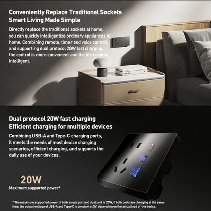 Original Xiaomi Smart Wall Socket Pro Smart Linkage 20W Fast Charging Works with Mijia APP(Dark Grey) - Smart Socket by Xiaomi | Online Shopping South Africa | PMC Jewellery | Buy Now Pay Later Mobicred