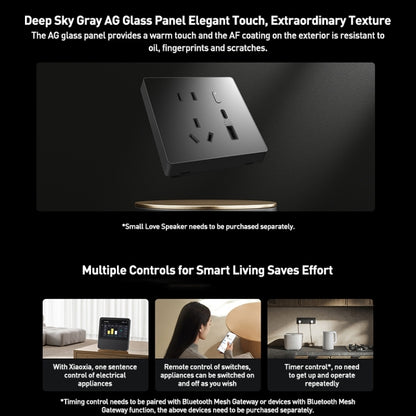 Original Xiaomi Smart Wall Socket Pro Smart Linkage 20W Fast Charging Works with Mijia APP(Dark Grey) - Smart Socket by Xiaomi | Online Shopping South Africa | PMC Jewellery | Buy Now Pay Later Mobicred