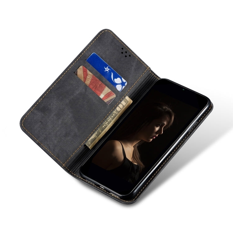 For Motorola Moto E14 Denim Texture Flip Leather Phone Case(Black) - free shipping - PMC TechLife - Order now!