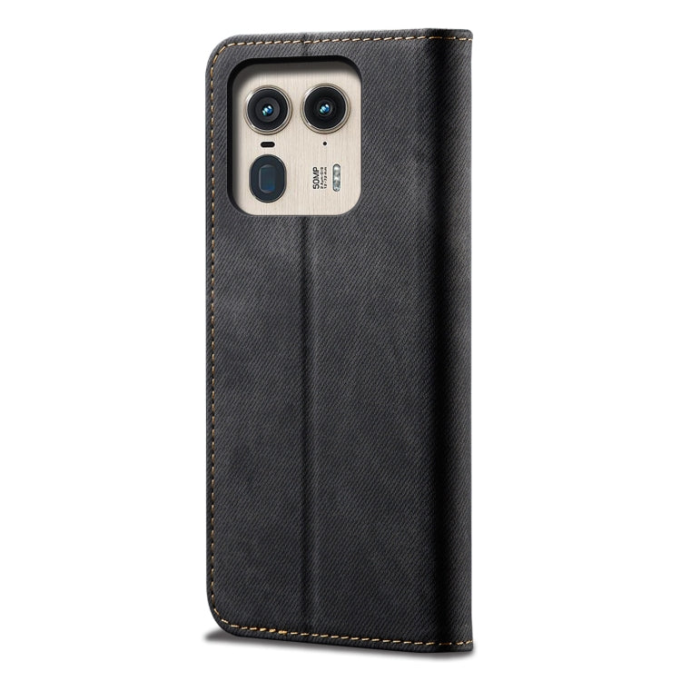 For Motorola Edge 50 Ultra Denim Texture Flip Leather Phone Case(Black) - free shipping - PMC TechLife - Order now!