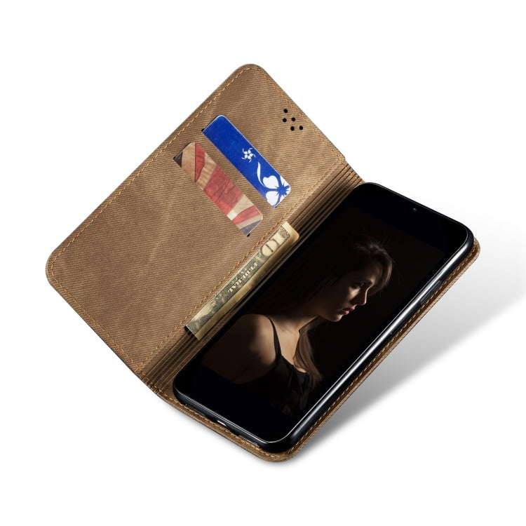 For Motorola Moto G54 Power 5G Denim Texture Flip Leather Phone Case(Khaki) - free shipping - PMC TechLife - Order now!