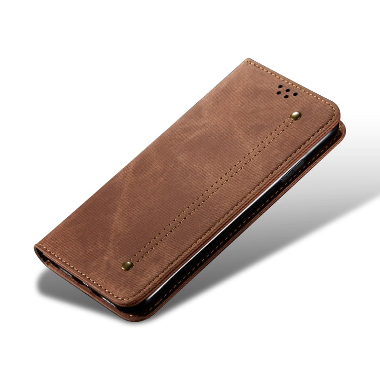 For Motorola Edge 50 5G Global Denim Texture Flip Leather Phone Case(Brown) - free shipping - PMC TechLife - Order now!