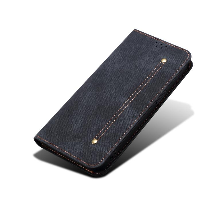 For Motorola Edge 60 Fusion Denim Texture Flip Leather Phone Case(Black) - free shipping - PMC TechLife - Order now!