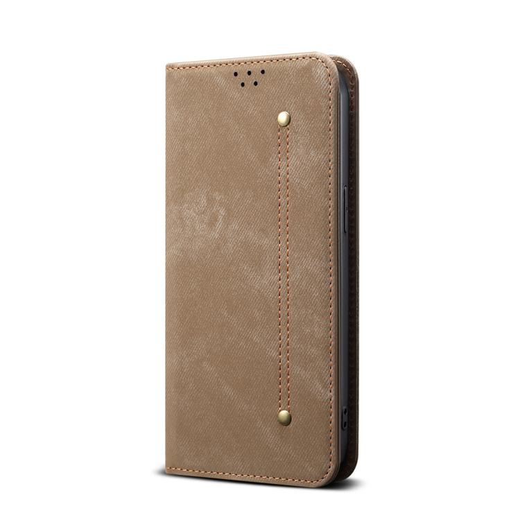 For Motorola Edge 5G 2025 Denim Texture Flip Leather Phone Case(Khaki) - free shipping - PMC TechLife - Order now!