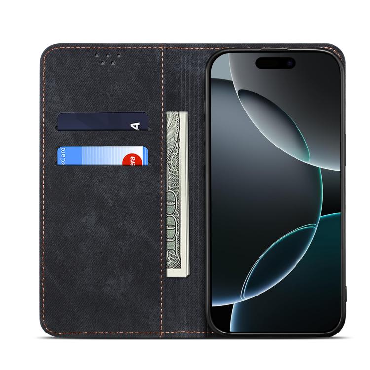 For Motorola Edge 60 Denim Texture Flip Leather Phone Case(Black) - free shipping - PMC TechLife - Order now!