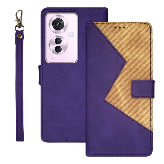 For OPPO Reno11 F idewei Two-color Splicing Leather Phone Case(Purple) - Reno11 F Cases by idewei | Online Shopping South Africa | PMC Jewellery | Buy Now Pay Later Mobicred