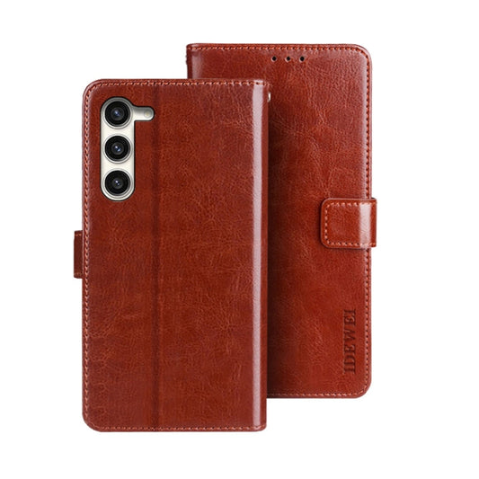 For Samsung Galaxy S24+ 5G idewei Crazy Horse Texture Leather Phone Case(Brown) - Galaxy S24+ 5G Cases by idewei | Online Shopping South Africa | PMC Jewellery | Buy Now Pay Later Mobicred