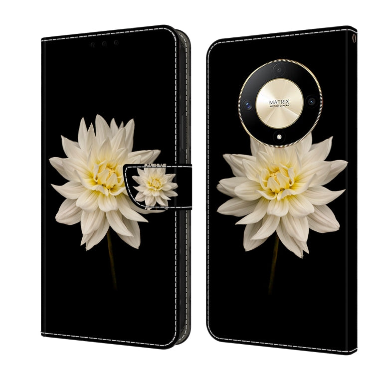 For Honor Magic6 Lite Crystal 3D Shockproof Protective Leather Phone Case(White Flower) - Honor Cases by PMC TechLife | Online Shopping South Africa | PMC TechLife | Buy Now Pay Later Mobicred