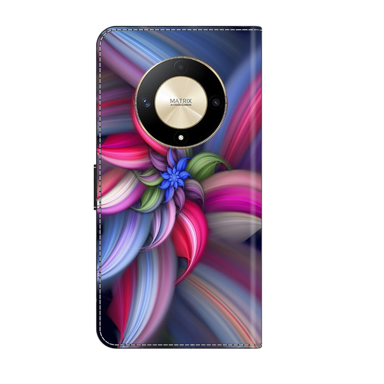 For Honor Magic6 Lite Crystal 3D Shockproof Protective Leather Phone Case(Colorful Flower) - Honor Cases by PMC TechLife | Online Shopping South Africa | PMC TechLife | Buy Now Pay Later Mobicred