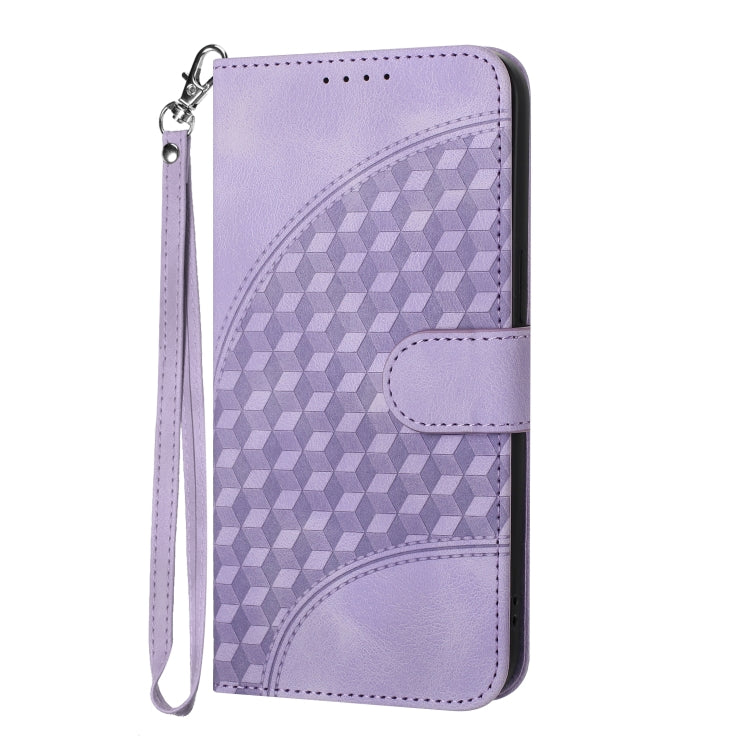 For OPPO A58 4G YX0060 Elephant Head Embossed Phone Leather Case with Lanyard(Light Purple) - OPPO Cases by PMC Jewellery | Online Shopping South Africa | PMC Jewellery | Buy Now Pay Later Mobicred