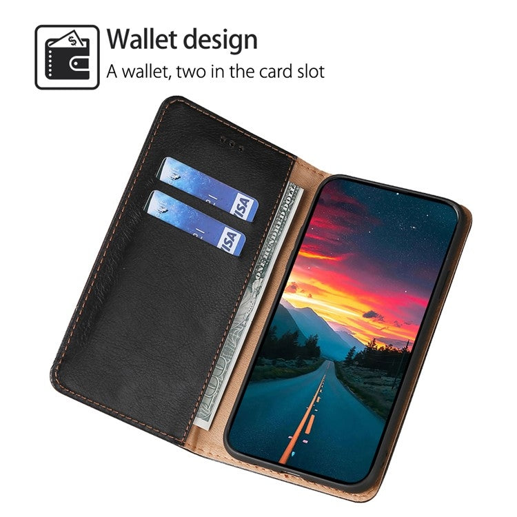 For Motorola Moto G24 4G Gloss Oil Solid Color Magnetic Leather Phone Case(Black) - Motorola Cases by PMC TechLife | Online Shopping South Africa | PMC TechLife | Buy Now Pay Later Mobicred