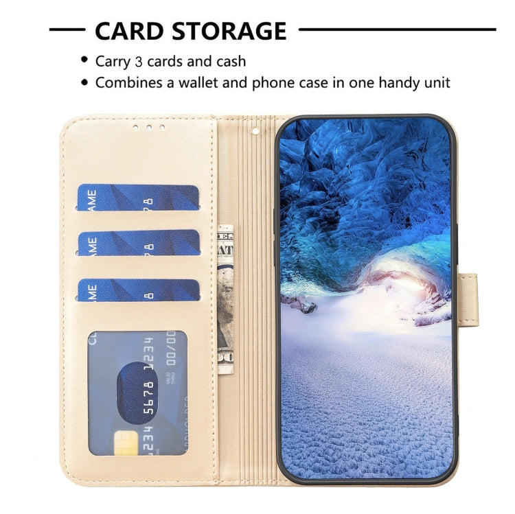 For iPhone 16 Pro Four-leaf Embossed Leather Phone Case(Gold) - iPhone 16 Pro Cases by PMC TechLife | Online Shopping South Africa | PMC TechLife | Buy Now Pay Later Mobicred