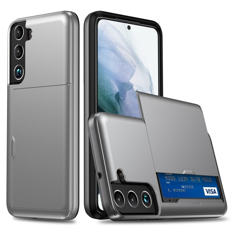 For Samsung Galaxy S24 5G Shockproof Armor Phone Case with Card Slot(Grey) - Galaxy S24 5G Cases by PMC TechLife | Online Shopping South Africa | PMC TechLife