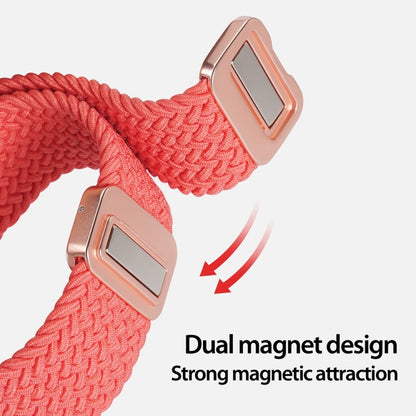 For Apple Watch SE 2023 44mm DUX DUCIS Mixture Pro Series Magnetic Buckle Nylon Braid Watch Band(Guava) - Watch Bands by DUX DUCIS | Online Shopping South Africa | PMC Jewellery | Buy Now Pay Later Mobicred